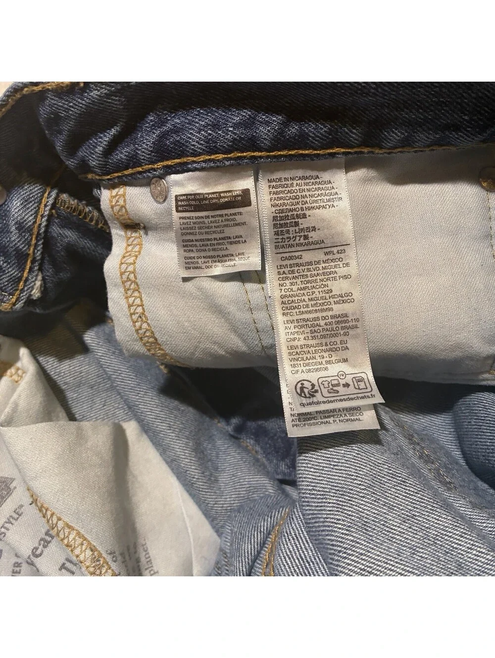 Levi's Original 505 Regular Fit Straight Leg Men's Blue Jeans 38 x 30 Blue Denim
